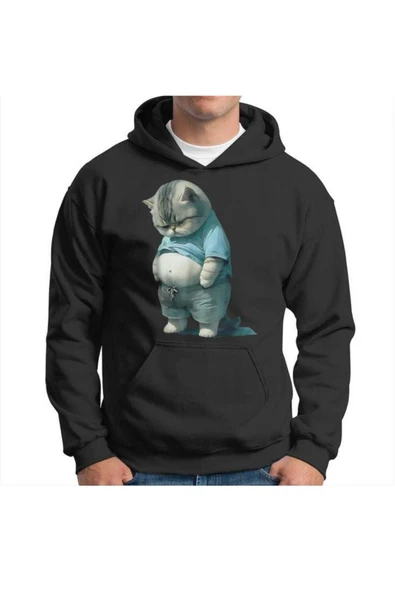 KOZİA OUTDOORS malkoçbey şişman kedi figürlü sweatşhirt - Resim 3