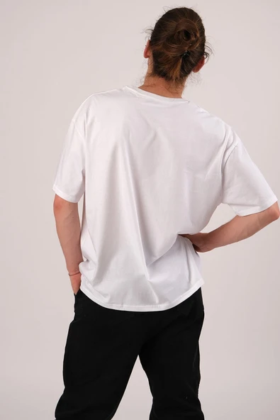 Pasage Oversize Nope Baskılı Beyaz Tshirt - Resim 2