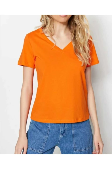 KOZİA OUTDOORS MALKOÇBEY BASKISIZ V YAKA  OVERSİZE UNİSEX BASİC T-ŞHİRT - Resim 4