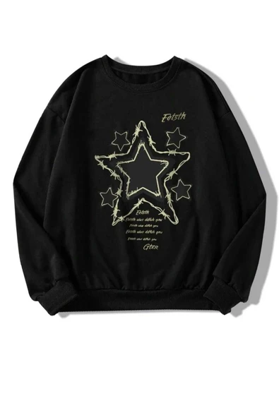 KOZİA OUTDOORS malkoçbey gtxr baskılı o yaka oversize unisex swetşhirt - Resim 8