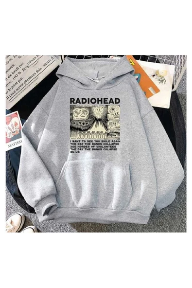 KOZİA OUTDOORS malkoçbey radiohead baskılı oversize unisex sweşhirt ürün görseli