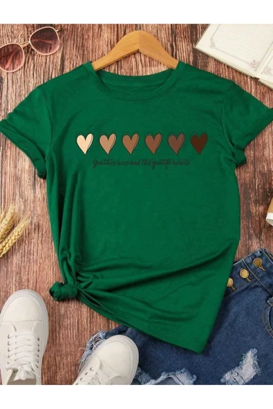 KOZİA OUTDOORS malkoçbey 6 kalp baskılı t-şhirt - Resim 3