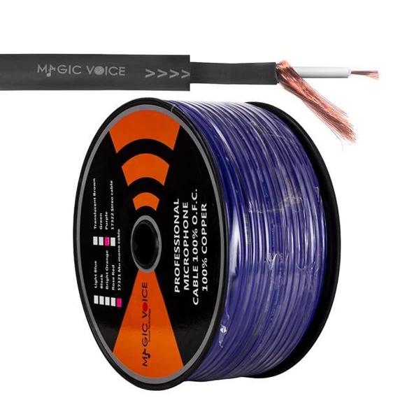 MagicVoice B96 Profesyonel Tek Damarlı Blendajlı Enstrüman Mikrofon Kablosu Mono 100 Metre (Mor) ürün görseli