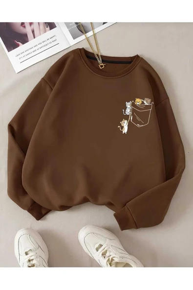 KOZİA OUTDOORS Malkoçbey oyaka baskılı cep baskılı  sweatşhirt - Resim 2