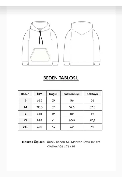 blackbonds Unisex Düz Siyah Kapüşonlu Sweatshirt - Resim 4