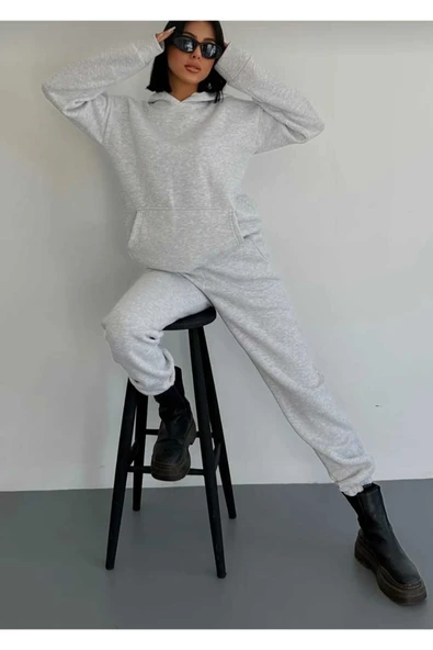 KOZİA OUTDOORS VENGEANCE  Gri KAPŞONLU EŞOFMAN TAKIMI (SWEAT - EŞOFMAN) - Resim 2