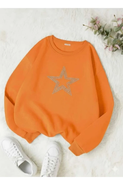 blackbonds Unisex Star Stroke Taş Baskılı Sweatshirt - Resim 10