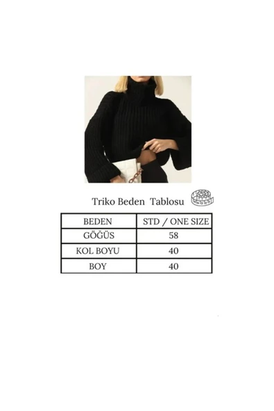 Stories Dier Moda Kadın Gri Balıkçı Yaka Crop Triko Kazak - Resim 5