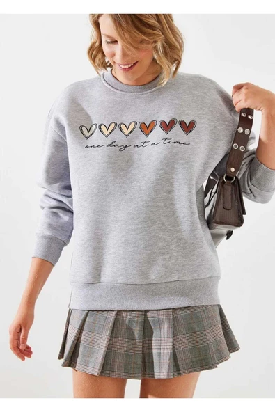 KOZİA OUTDOORS oyaka baskılı unisex oversize sweatşhirt - Resim 4