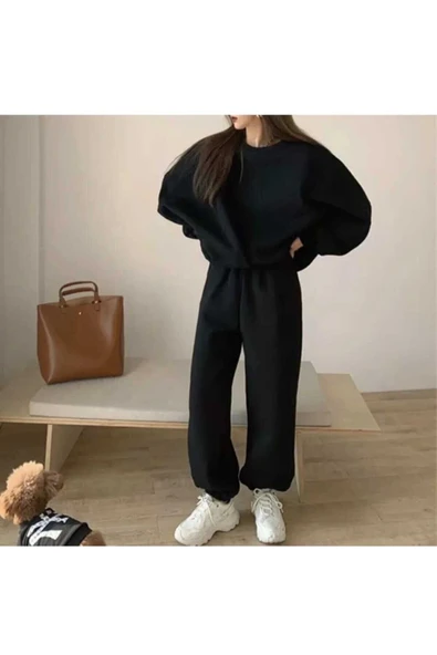 KOZİA OUTDOORS MALKOCBEY KADIN Basic Düz Eşofman Takımı Sweatshirt Jogger ürün görseli