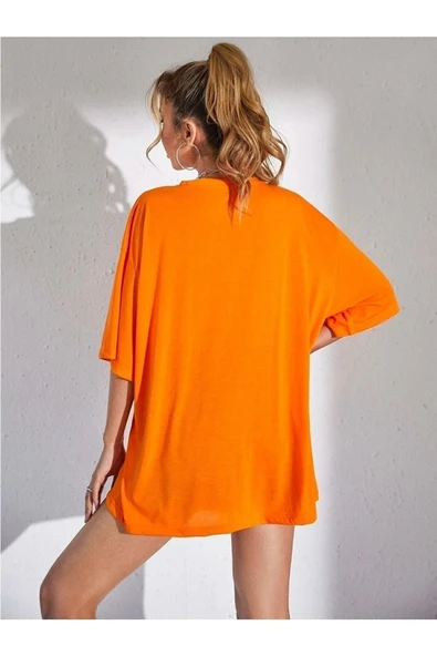 Yasolin Minimal Kalp Baskılı Oversize Tshirt - Resim 2