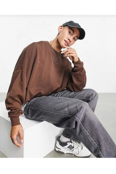 KOZİA OUTDOORS oyaka baskılı unisex oversize sweatşhirt - Resim 2