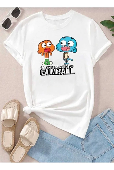 KOZİA OUTDOORS çizgi film karakterleri  baskılı oversize basic o yaka unisex t-şhirt - Resim 7