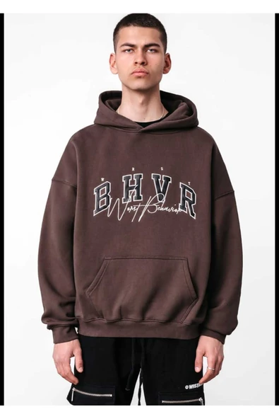 KOZİA OUTDOORS malkoçbey kapüşonlu baskılı oversize unisex sweatşhirt - Resim 6