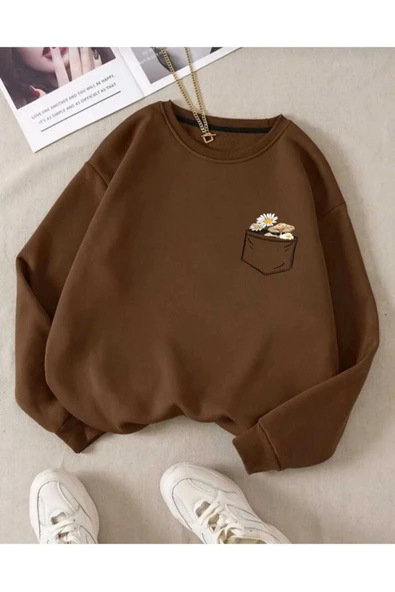 KOZİA OUTDOORS o yaka baskılı oversize unisex sweatşhirt ürün görseli