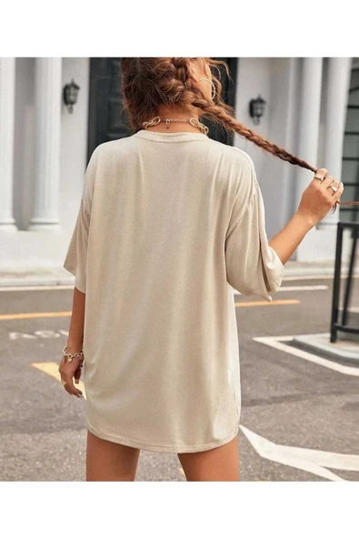 KOZİA OUTDOORS MALKOÇBEY KALP BASKILI OVERSİZE UNİSEX BASİC T-ŞHİRT - Resim 4