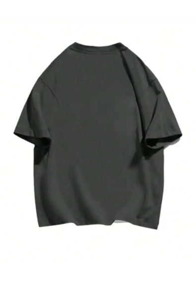 KOZİA OUTDOORS Smile Baskılı Oversize Unisex Basic Tişört Günlük Rahat Tasarım - Resim 2