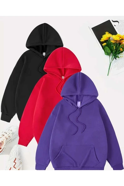 blackbonds 3'lü Avantaj Set Kapüşonlu Sweatshirt - Resim 5