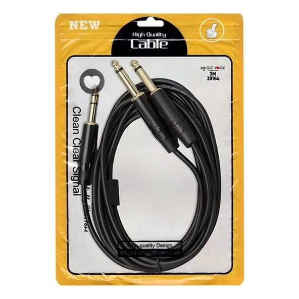 Magicvoice LD390B 2x 6.3 Mm Mono Erkek - 6.3 Mm Stereo Erkek 3 Metre Kablo - Resim 2