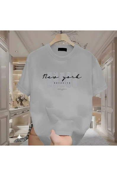 BİKOMBİNE New York X Baskılı Beyaz Tshirt - Resim 6