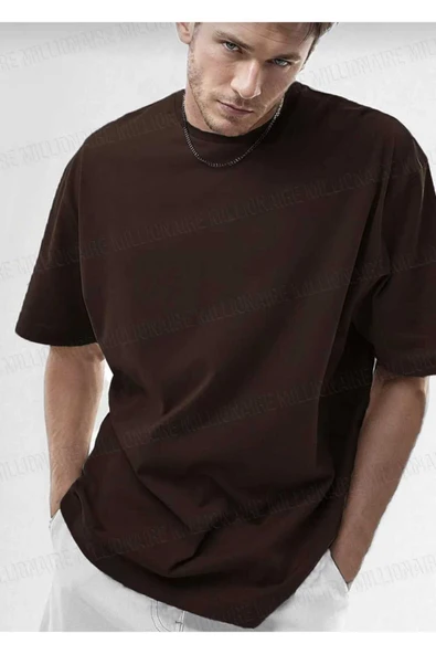 KOZİA OUTDOORS malşkocbey kahverengi  oversize oyaka  t-şhirt ürün görseli