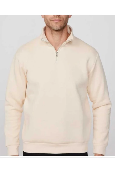 KOZİA OUTDOORS malkoçbey  dik yakalı fermuarlı oversize unisex sweatshirt - Resim 4