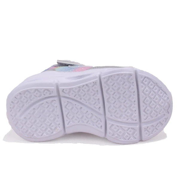 Vicco Poni 946B25K430 Gümüş Ortopedik Işıklı Kız Bebe Spor Bot - Resim 4