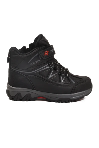 Ayakmod Siyah Polarlı Kaymaz Çocuk Outdoor Bot 2301 F - Resim 2