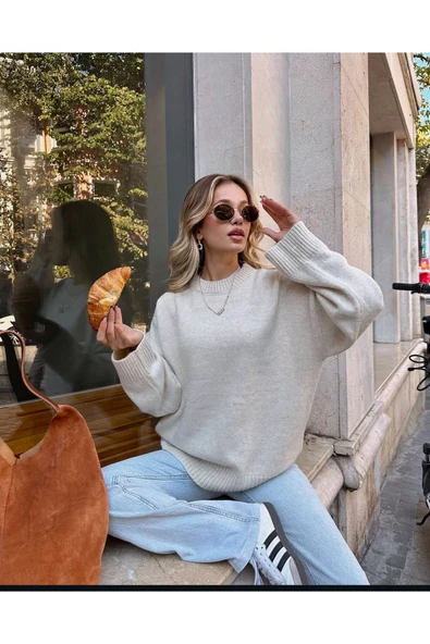 KOZİA OUTDOORS Malkoçbey Bisiklet Yaka Oversize Triko Kazak ürün görseli