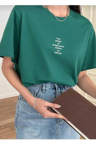 KOZİA OUTDOORS MALKOÇBEY  THE POVER BASKILI OVERSİZE UNİSEX BASİC T-ŞHİRT - Resim 4