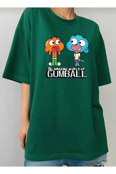 KOZİA OUTDOORS çizgi film karakterleri  baskılı oversize basic o yaka unisex t-şhirt ürün görseli