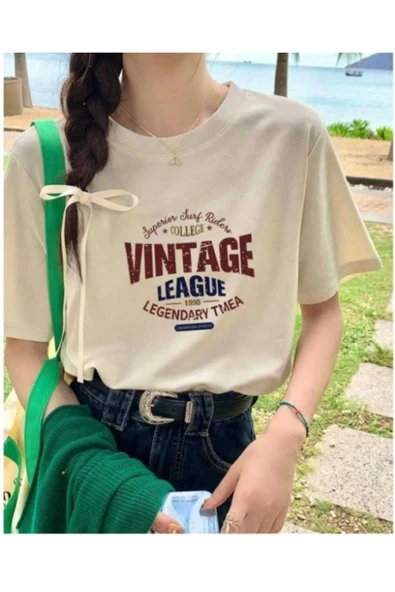 KOZİA OUTDOORS Vintage Baskılı Oversize Basic Unisex Tişört Günlük Rahat Tasarım - Resim 3