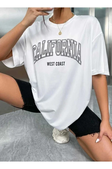 KOZİA OUTDOORS MALKOÇBEY LOS ANGELES BASKILI OVERSİZE UNİSEX BASİC T-ŞHİRT - Resim 4