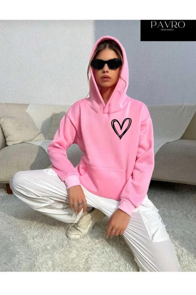 KOZİA OUTDOORS baskılı kapüşonlu unisex oversize sweatşhirt - Resim 2