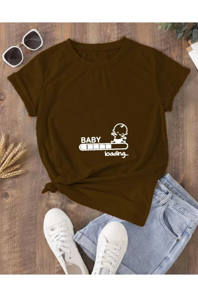 KOZİA OUTDOORS malkoçbey kadın baby loading... baskılı oversize basic t-şhirt - Resim 5