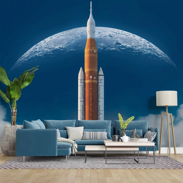 Uzay Gemisi Ay Duvar Kağıdı Baskı ürün görseli