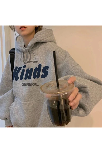 blackbonds Kinds Baskılı Gri Sweatshirt - Resim 3