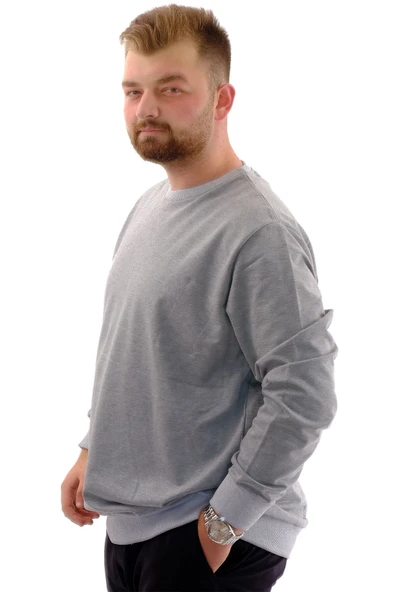 Büyük Beden Erkek Sweat Bıs Yaka U24174 Grimelanj - Resim 2