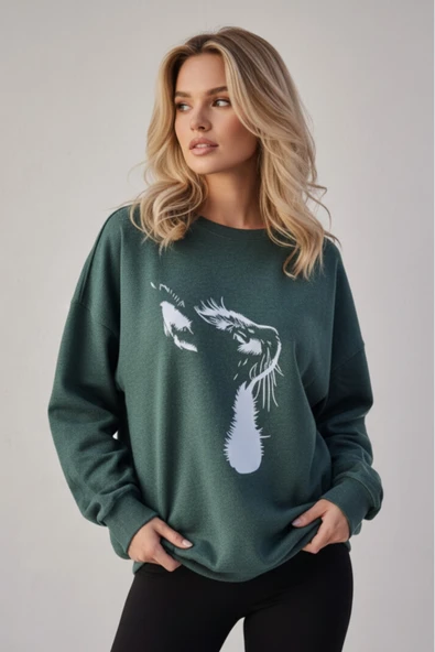 KOZİA OUTDOORS malkoçbey baskılı oversize unisex swetşhirt - Resim 6