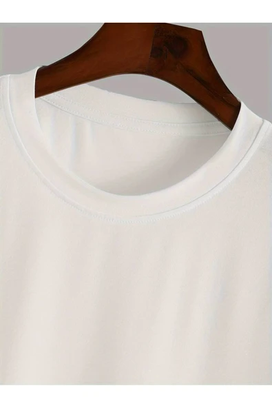 kenoger Unisex Oversize Fit Bisiklet Yaka Creative Yazı Baskılı Tişört - Resim 9