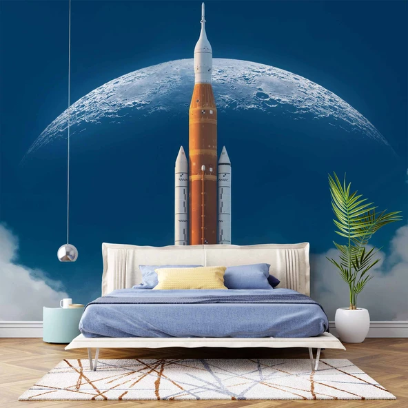 Uzay Gemisi Ay Duvar Kağıdı Baskı - Resim 2