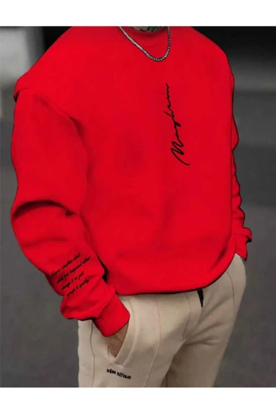 KOZİA OUTDOORS never baskılı oversize unisex bisiklet yaka sweatşhirt ürün görseli