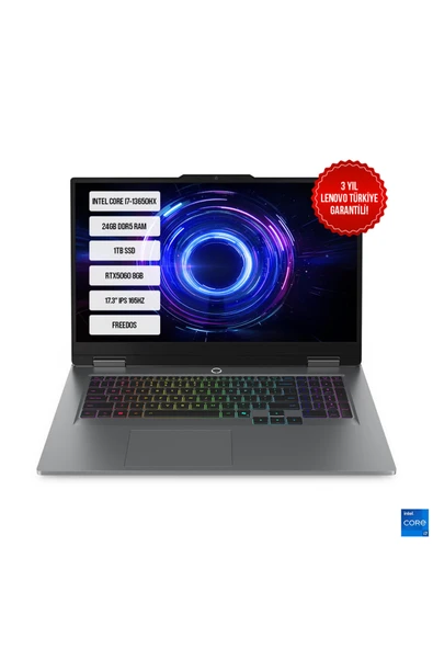 Lenovo LOQ 17IRX10 83JH006DTR i7-13650HX 24GB DDR5 1TB SSD RTX5060 8GB 17.3" IPS 165Hz FreeDos ürün görseli