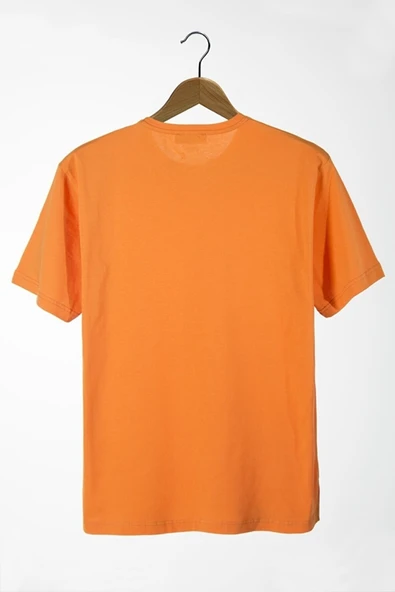 Pasage Azurco Oversize Önü Adem’in Yaratılışı El Baskılı Turuncu T-shirt - Resim 2