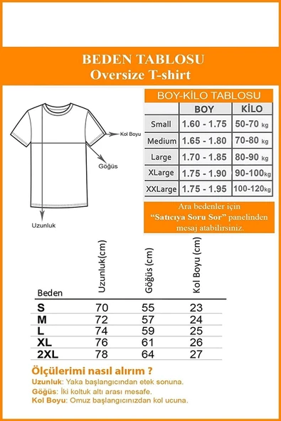 Pasage Azurco Oversize Önü Adem’in Yaratılışı El Baskılı Turuncu T-shirt - Resim 3