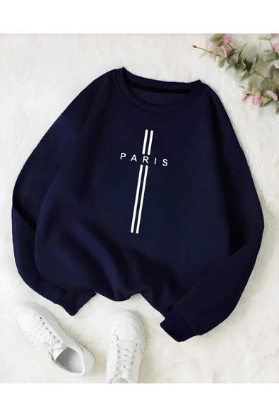 KOZİA OUTDOORS malkoçbey  paris dikey baskılı oversize unisex  swaetşhirt - Resim 4