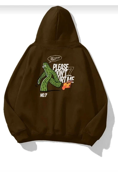 KOZİA OUTDOORS malkoçbey no7 baskılı kapüsonlu oversize unisex swetşhirt - Resim 5