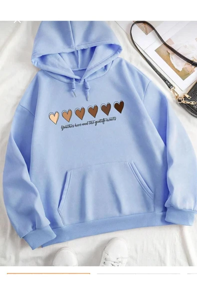 KOZİA OUTDOORS kapüşonlu oversize unisex sweatşhirt - Resim 5