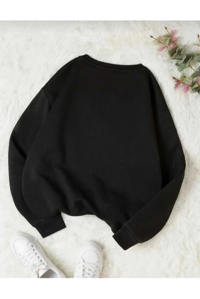 KOZİA OUTDOORS renkli tüy baskılı oversize unisex basic sweatşhirt - Resim 12