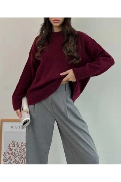 KOZİA OUTDOORS Malkoçbey Bisiklet Yaka salaş  Oversize Triko Kazak ürün görseli